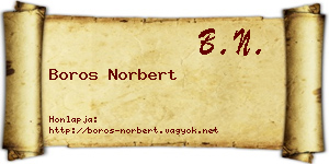 Boros Norbert névjegykártya