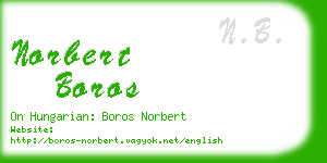 norbert boros business card